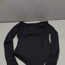 CHYRII Womens Sexy Square V Neck Bodysuit Tops Fall Fashion Long Sleeve Going Out Tops, S