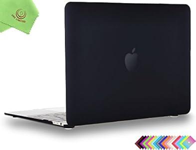 UESWILL Smooth Soft Touch Matte Hard Shell Case Cover Compatible with MacBook 12 inch with Retina Display (Model: A1534) + Microfibre Cleaning Cloth, Black 