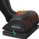 TALSTILA Foot Rest for Under Desk at Work, Foot Rest with Warm Plush Feet Pocket, Ergonomic Adjustable Memory Foam Footrest for Office Chair, Foot Stool for Office - Back & Leg Pain Relief (Double Layer, Black)
