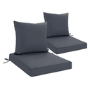 24x24 Inch Outdoor Cushions for Patio Furniture Set of 2, Waterproof Outdoor Chair Cushions w/Fade-Resistant, Removable & Machine-Washable Covers, Deep Seat Sofa/Couch Pads Replacement, Dark Grey