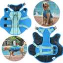 PETDSH Dog Life Jacket Large, High Flotation Dog Life Vest for Swimming Boating, Reflective Puppy Lifejacket with Superior Buoyancy and Rescue Handle, Adjustable Safety Dogs Floating Vests