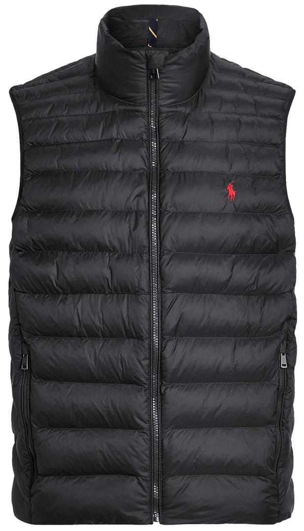 Polo Ralph Lauren Mens Full Zip Puffer Vest (L, Black RedPony)