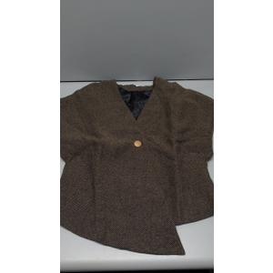 Women's Classic-Fit Shirt Drop Shoulder V-Neck Single Button Cardigan Size M