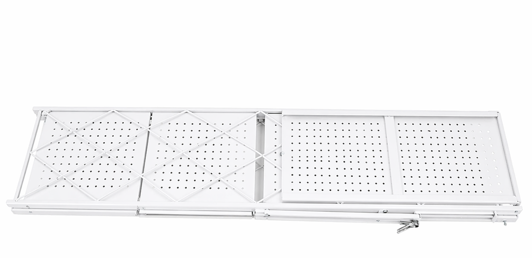 Foldable Metal Rack Storage Shelving Unit, Heavy Duty Carbon Steel, 5 Layers with Wheels, Rust - Pre Assembled, Stable Support, Ideal for Garage and Kitchen (5 Tier), White