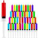 25 Pack Plastic Syringe with Tip Cap 60 ML Capacity Reusable Party Syringes, Durable Syringe for Halloween, Thanksgiving day, Christmas, Bachelorette