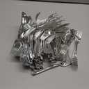 Prestee 100-Pack Heavy Duty Plastic Forks - 7-Inch Elegant Silver Plastic Forks Disposable Set - Fancy, Disposable Silverware Utensils for Parties, Holidays, Weddings, and Events - Durable Cutlery Set