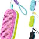 Swim Goggle Case For Swimming Goggles, Silicone Protective Cases with Drain Hole for Goggles (B-purple and Green)