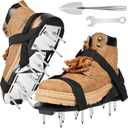 Miuwauer Lawn Aerator Shoes (Upgrade Version (Aluminum Alloy Sole), Black-Black)