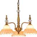 HDDFL Chandelier 3 Lights Chandeliers Lamp Modern Pendant Lighting Fixtures for Dining Room Entryway Living Room Bedrooms Kitchen Brown and Brass