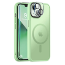 BossKiss Compatible with iPhone 13 Case, [Compatible with Magsafe] [Screen+Camera Protector] Magnetic Translucent Matte Women Men Girl Protective Cover for iPhone 13 6.1", Light Green Pack of 2