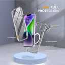 Miracase Glass Series Designed for iPhone 14 Plus Case 6.7 inch, 2023 Upgrade Full-Body Magnetic Clear Case with Built-in 9H Tempered Glass Screen Protector,Compatible with MagSafe,Clear Glitter