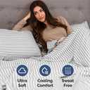 Split King Size 5 Piece Sheet Set - Comfy Breathable & Cooling Sheets - Hotel Luxury Bed Sheets for Women & Men - Deep Pockets, Easy-Fit, Soft & Wrinkle Free Sheets - Grey Stripes Oeko-Tex Bed Sheets