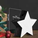 Jetec 12 Pieces Christmas Wooden Star Ornaments Blank Cutout Stars Sign Rustic Wooden Farmhouse Hanging for Christmas Tree Ornaments Decorations(White)