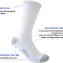 JOYNE 5/10 Pairs Mens Lightweight Athletic Crew Cushioned Breathable Work High Calf Long Boot Socks, 13-15