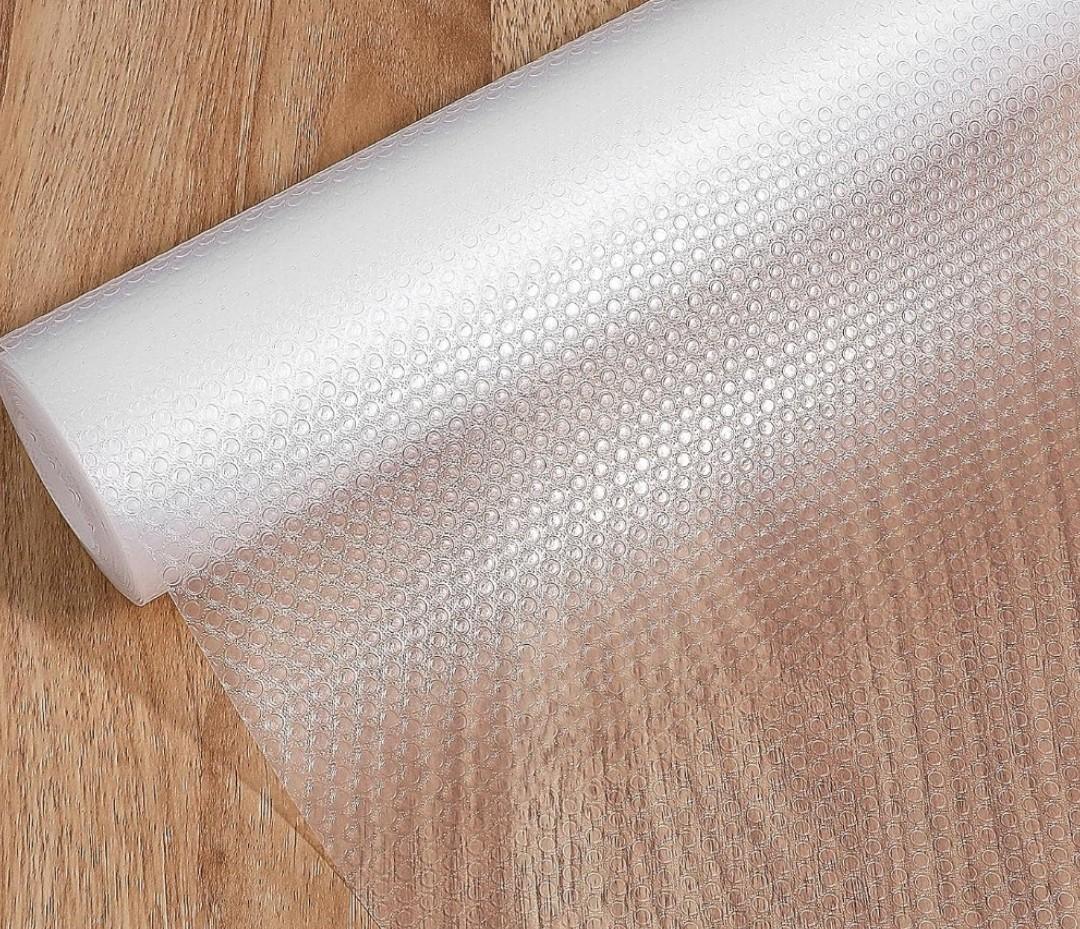 Non-Adhesive Shelf Liners for Wire Shelving, 18x197 Inch Waterproof Non-Slip Cabinet Liner, Easy to Cut, BPA-Free EVA for Clear Liner/Kitchen/Cabinet/Drawer