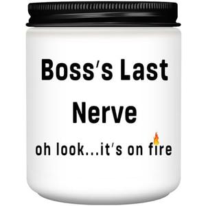 Boss Gifts,Boss Lady Gifts for Women, Men, Funny Anniversary Christmas Birthday Best Gift for Him, Her - Lavender Scented Candles 2 Pack