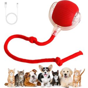 Interactive self rolling toy ball for cats/dogs 360 Smart Automatic Rolling Ball Toy Electric Dog Balls for Dog/Cat (Red/Green/Gray)