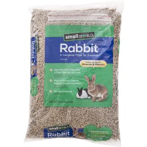 Small World Rabbit Food, Complete Feed, Pelleted Food for Rabbits, Fortified with Essential Vitamins & Minerals for Daily Health, High-Fiber Diet for Digestive Support, Resealable Bag, 10 lb