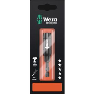 Wera 05073990001 1/4" Hex Drive Impaktor Bit Holder with Ringmagnet, Carded
