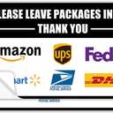 2 Pack Delivery Signs for Packages - 11 x 7 Inches Vinyl Self-adhesive Stickers for Outdoor Package Delivery Boxes