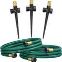 FANHAO Above Ground Irrigation Garden Sprinkler System, Metal Adjustable Garden Sprinkler Set, 360 Degree Large Area Coverage Irrigation Kit for Lawn, Patio, Flower Bed & Garden
