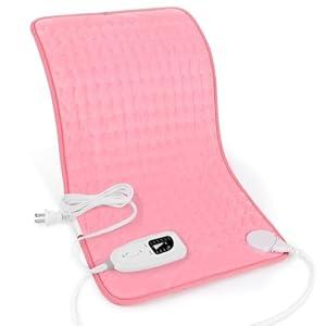 Deepsoon Heating Pad,Electric Heating Pads for Back,Neck,Moist Heating Pad for Abdomen Shoulder Knee Legs,Dry/Moist Heat&Auto Shut Off,Mother's Day Birthday for Men and Women,BabyPink,33x17 Inch Pink