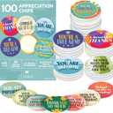 T MARIE 100 Mini Bulk Appreciation Gifts - 2.25 Token of Appreciation Chips for Employee Appreciation Week, Staff, Nurses, Teachers, Students and More - Share Kindness, Recognition and Motivation