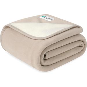PetAmi Waterproof Pet Blanket Dog Bed Couch Cover for Furniture, Reversible Washable Soft Fleece (X-Large (60x80), Taupe/Beige)