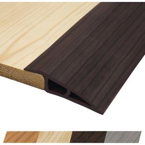 1/2" to 3/5" Height Threshold Ramp - Rubber Threshold, Floor Transition Strip, Door Strip, Wheelchair Ramp, Carpet to Tile Strip (Ebony Walnut, 40 inches)