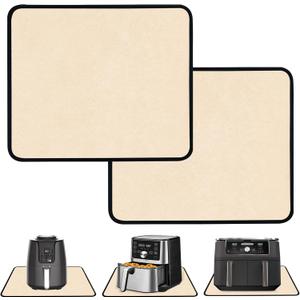 Heat Resistant Mats for Countertop - Fireproof 21x24 in Heat Resistant Mats for Air Fryer - Hot Pad Air Fryer Mat Compatible with Ninja,COSORI,Cuisinart for Coffee Maker, Toaster, Oven 2PCS - Khaki