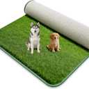 Artificial Grass for Dogs Potty, 31x51In Washable Hemmed Edge Grass Pee Pad Outdoor Indoor, Realistic Dog Grass Mat with Drainage Holes, Dogs Potty Training Rug for Balcony Lawn Decoration