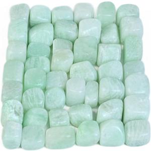 Crocon 1LB Amazonite Tumbled Stones and Crystals bulk 2000+ Carats Natural Crystal Kit for Reiki Healing Crystal Polished, Tumble Stones, Chakra Balancing, Reiki Gift, Home Decor Size : 20-25 mm (1 Pound)