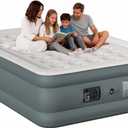 Queen Air Mattress with Built-in Pump, 18 Inch Raised Inflatable Air Mattress, 800 lbs Max Honeycomb Comfortable Air Bed with Storage Bag, for Camping, Home and Guest Use