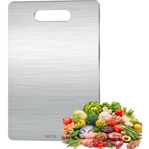 Palksky Titanium Cutting Board, Stainless Steel Cutting Board For Kitchen, Titanium Chopping Board - 13.4"L x 9"W