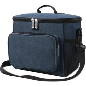 Lunch Bag, 12L Insulated Lunch Bag with Adjustable Shoulder Strap, Lunch Box with Upgraded Leakproof Lining for W/Men, Collapsible Large Cooler Bag for Work Picnic Camping- Upgraded Blue