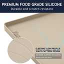 Heavy Duty Silicone Under Sink Mats for Kitchen Waterproof 34" x 19", Extra Thick Under Sink Rubber Mat Drip Tray, Raised Edge Under Sink Liner,Prevent Drips, Leaks, Spills,Taupe