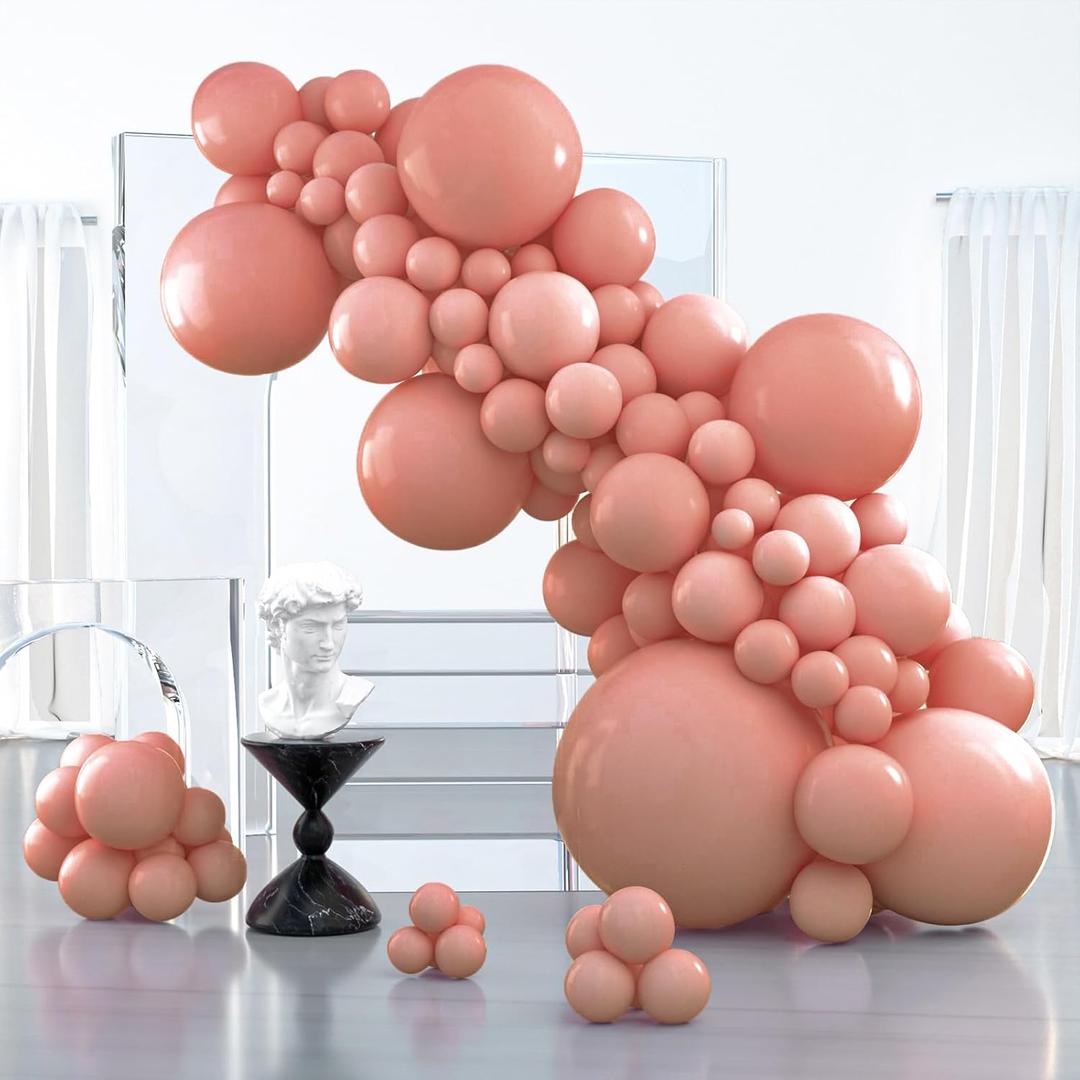 PartyWoo Dusty Pink Balloons 127 pcs Different Sizes of 36 18 12 10 5 Inch Blush Pink Dusty Rose Balloon Arch Kit Garland for Baby Shower Boho Theme Princess Birthday Party Decorations Pink-F01