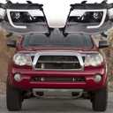 GXYWADY Headlight Replacement for 2005-2011 Tacoma Black Smoke Projector Headlight Assembly Pair 8111004160 8111004163