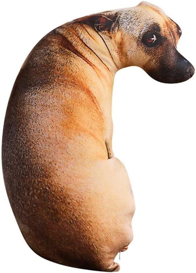 Dog Pillow 3D Simulation Dog Shaped Pillow, 19.7" Funny Shiba Inu Plush Pillow Dog Stuffed Animal Pillow Chair Cushion for Home Decor