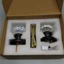 SHINY HANDLES Glass Door Knobs Interior with Lock, Privacy Crystal Door Knob for Bedroom and Bathroom (Venetian Bronze,1Pack)