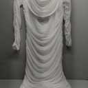 PRETTYGARDEN Womens 2025 Fall Long Sleeve Maxi Dress Off Shoulder Mesh Ruched Bodycon Trendy Long Wedding Guest Dresses (XX-Large, White)