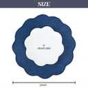 AHHFSMEI Round Faux Linen Placemats Set of 8 Heat Resistant Non-Slip Stain Proof Table Mats for Kitchen Dining Elegant Decor Place Mats (Navy Blue,8)