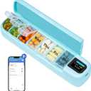 Daviky Smart Pill Organizer with Alarm, Bluetooth Daily Once a Day Pill Box 7 Day with APP, Weekly Travel Pill Case, Portable Pill Reminder for Medicines, Supplements and Vitamins(Green)