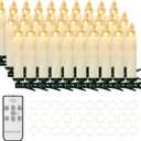 30 PCS Flameless LED Taper Candles Battery Operated Christmas Tree Candle Lights Electric Fake Candles with Remote Timer Perfect for Holiday Home Garden Wedding Parties Decor (Ivory)