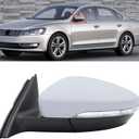 Left Driver Side Mirror Fit for Volkswagen VW Passat 2012 2013 2014 2015, Door Mirror with Turn Signal Heated Power Glass (6 Pins)