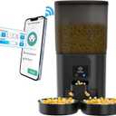 7L Automatic Cat Feeders for 2 Cats - 2.4G WiFi Timed Auto Feeder with APP Control, Cat Food Dispenser with Alexa for Multiple Cats, Detachable for Easy Clean, 1-10 Meals Per Day - Black