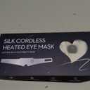 Silk Heated Eye Mask, 2000mAh Large Size Cordless Sleep Mask Warm Eye Compresses Electric Eye Heating Pad for Stye Blepharitis Dry Eyes Sinus Migraine Gifts for Men Woman (White)