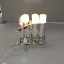 4PCS Christmas Electric Window Candle Lights with Gold Base Outlet, 5FT Window Candle Lights Cord with 0.6W C26 Clear Bulb On/Off Switch Plug-in 4 Suction Cups for Christmas Window Home Decoration