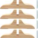 4pcs Folding Room Divider Stand,Wooden Room Divider Stand with Screws,Folding Privacy Screen Holder, Room Screen Holder Feet Partition for Hotel Home Office (Wood)