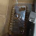 Champagne Color Glass Butter Dish with Lid, Covered Butter Stick Holder Tray, Crystal Glass Butter Storage Container for Kitchen Countertop